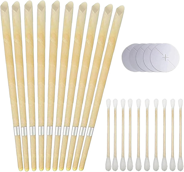10 PCS Ear Candles, Ear Candle Set with Natural Organic Beeswax (Drip Protection Tray 5 PCS+10 Cotton Swab), Ear Candle Kit,Ear Wax Candles for Blocked Ears Ear Cleaning Candles Earwax Remover Tool