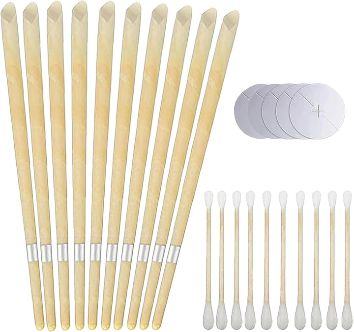 10 PCS Ear Candles, Ear Candle Set with Natural Organic Beeswax (Drip Protection Tray 5 PCS+10 Cotton Swab), Ear Candle Kit,Ear Wax Candles for Blocked Ears Ear Cleaning Candles Earwax Remover Tool
