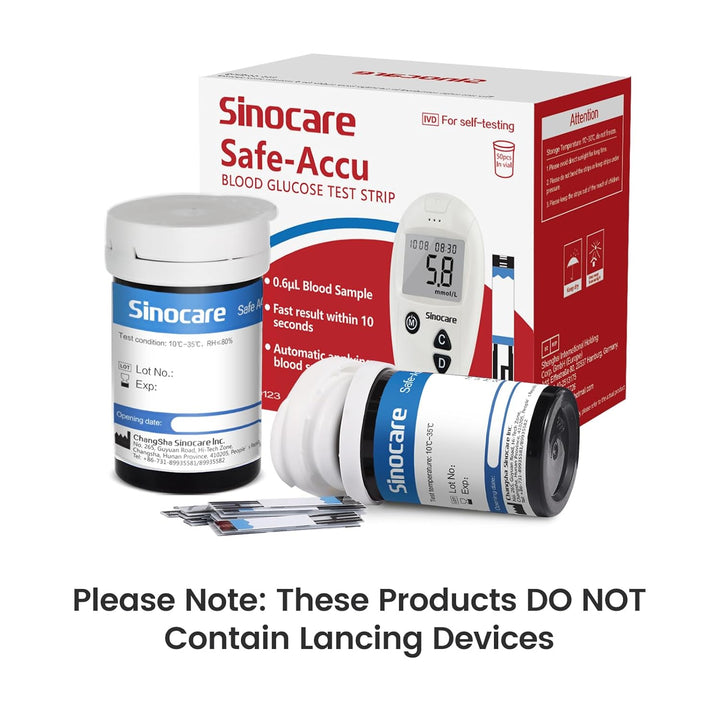 Blood Sugar Test Strips 50Pcs, Safe-Accu Diabetes Strips, without Lancing Devices, Only Applicable to Safe-Accu Blood Glucose Monitor, No Code