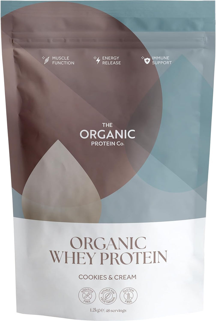 The Organic Protein Co. – Madagascan Vanilla Organic Whey Protein Powder | No Additives, Undenatured, Bioactive, UPF Free, No Emulsifiers, Primarily Grass Fed, Vegetarian, Gluten Free – 400G