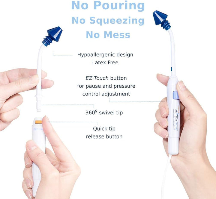 Sinupulse Elite Nasal Sinus Irrigator Starter Bundle with 90 Extra Packets of Sinuair Salt
