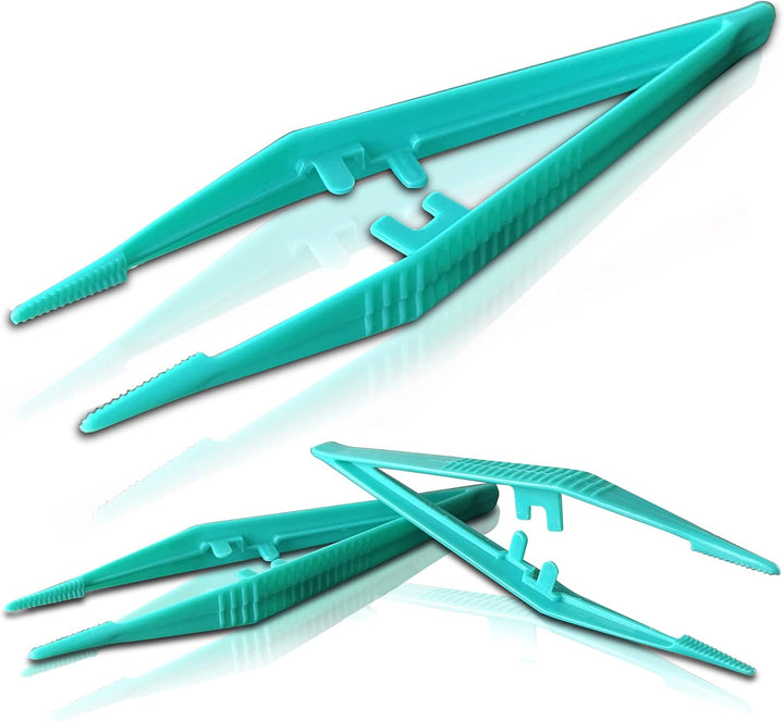25 Pack -  Re-Usable Plastic Tweezers - Ideal for Health & Beauty First Aid Medical DIY Arts & Crafts