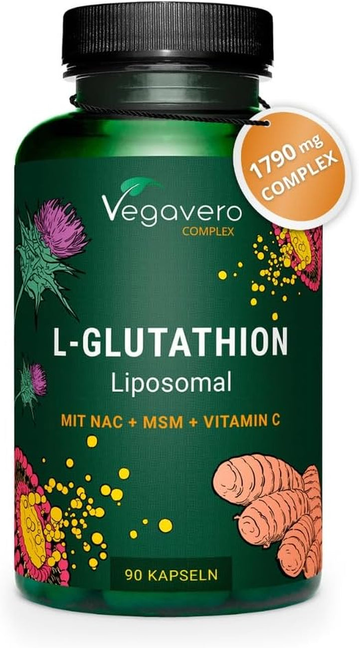 L-Glutathione Complex | with Glycin, Pureway-C Vitamin C Liposomal and MSM | NO Additives | Vegan | 90 Capsules
