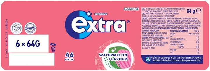 Extra Watermelon Flavour Sugarfree Chewing Gum Bottle, 46 Pieces