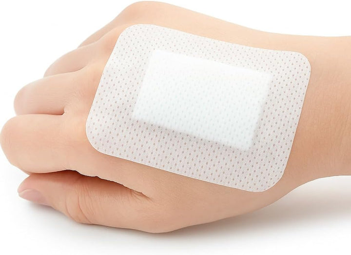 Adhesive Sterile Wound Dressings **Box of 25**- Suitable for Cuts and Grazes, Diabetic Leg Ulcers, Venous Leg Ulcers, Small Pressure Sores First Aid Plaster. (10Cm X 6Cm)