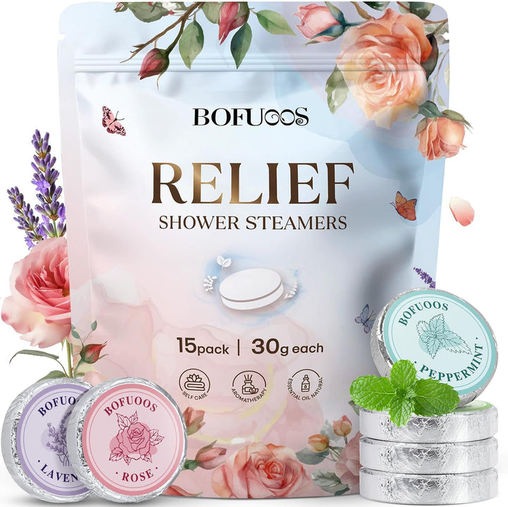 Gifts for Women Shower Steamers Aromatherapy with Essential Oil for SPA Stress Relief, Bath Bombs for Christmas Stocking Fillers Advent Calendar 2025 Gifts for Mum (8 Pcs)