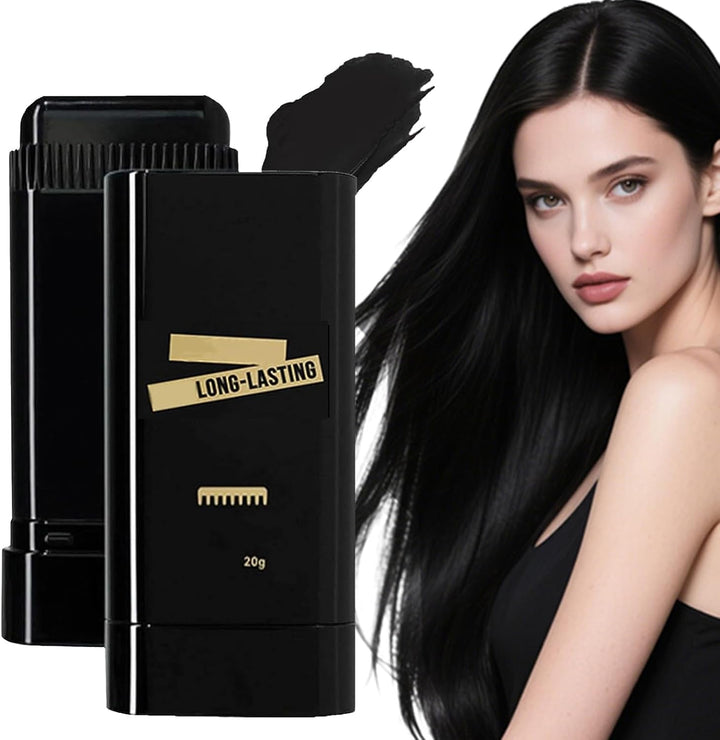 2PCS Carylook Hair Color Stick - 2025 Upgraded Waterproof and Sweatproof Hair Dye Stick, Portable Built-In Comb, 2-In-1 Touch-Up Comb for Gray Hair Coverage (Black)