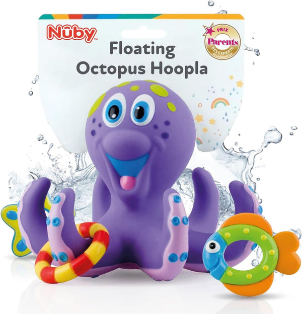 Octopus Floating Bath Toy - Sensory Development | 3 Rings Included | Colourful