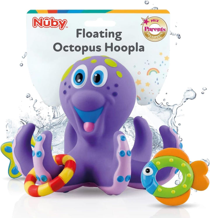 Octopus Floating Bath Toy - Sensory Development | 3 Rings Included | Colourful