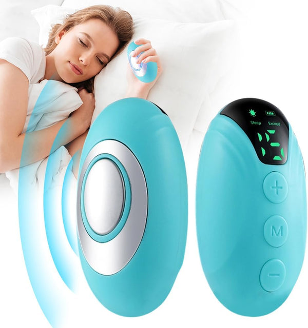Sleep Aid Device, Holding Portable Calm Carry Sleep Aid, USB Rechargeable Anxiety Relief for Adults, 2 Modes Microcurrent Compact Sleep Aids for Adults Insomnia, Calm Palm Device-Blue
