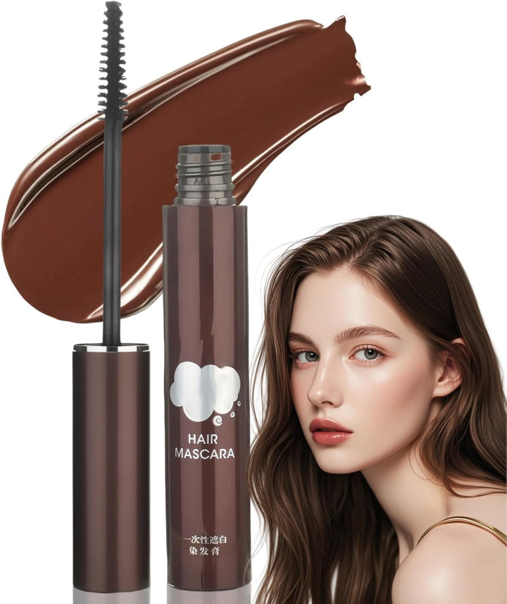 Temporary Root Touch Up,Hair Mascara for Grey Hair,Black Hair Mascara for Grey Hair Cover Up,Root Touch up Stick with Brush,Suitable for Both Men &Women,Quick Dry Gray Root Cover up Smudge(Black)