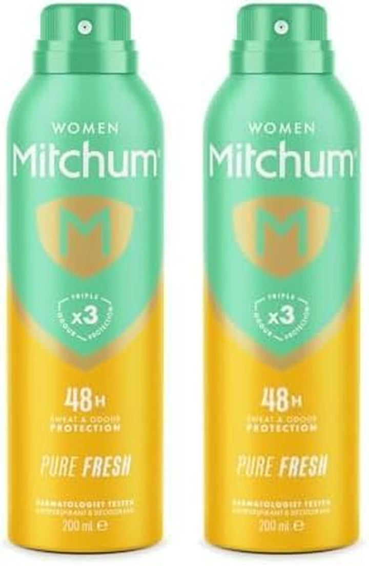Women Triple Odor Defense 48HR Protection Aerosol Deodorant & Anti-Perspirant, Pure Fresh, 200 Ml
