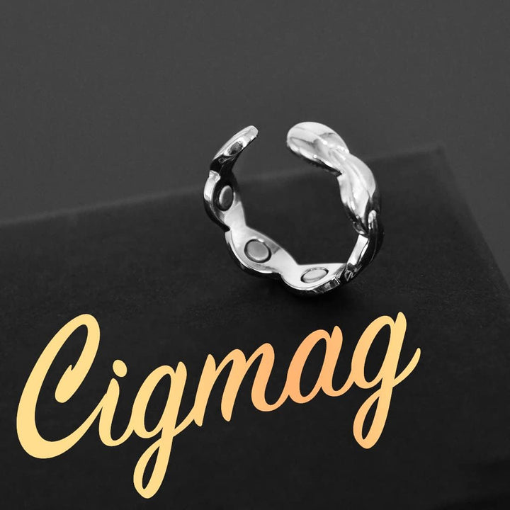 Lymphatic Drainage Magnetic Rings for Women - Copper Ring Finger Thumbs 7X Strength - Adjustable Solid Pure Copper with Present Box (Silver)