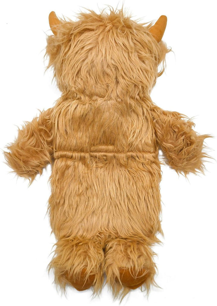 Highland Cow Hot Water Bottle 750Ml 3D Animal Face Plush Cover Soft Cosy Furry Design Natural Rubber Bottle Heat Therapy Neck Back Pain Relief Bedtime Relax Gift Idea for Adults & Kids