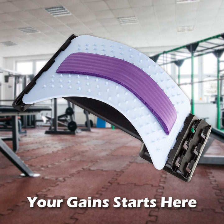 Back Stretcher/Posture Supporter Adjustable Comfortable, Spine Stretch Posture Corrector - Board Lumbar Support - 38Cm X 25Cm White X 1