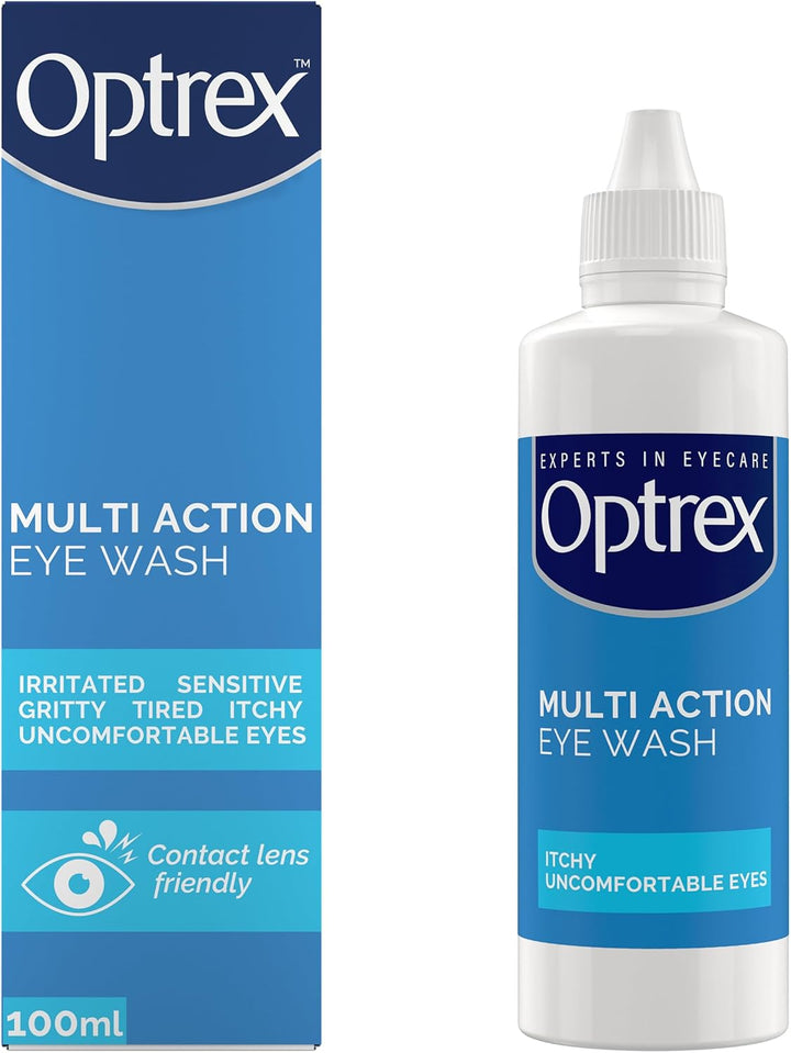 Multi Action, Eye Wash, 100 Ml, for Gentle and Effective Relief, Itchy, Irritated, Tired, Uncomfortable Eyes, Easy to Use,
