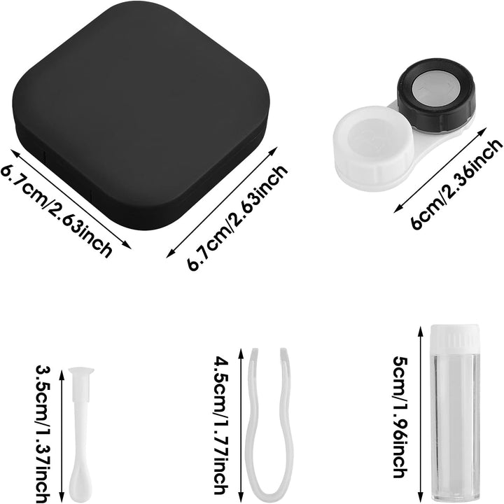 Contact Lens Cases with Mirror, Contact Lens Holder Mini Box Container, Portable Contact Lens Soaking Case with L and R Caps for Travel