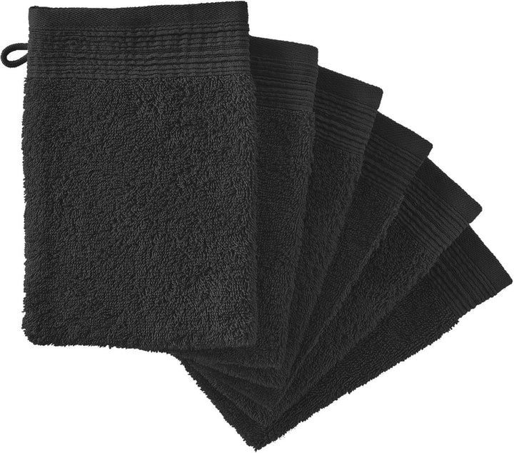 6 X Premium Quality 100% Cotton Wash Mitts Absorbent Flannel Face Mitt Body Scrub, White