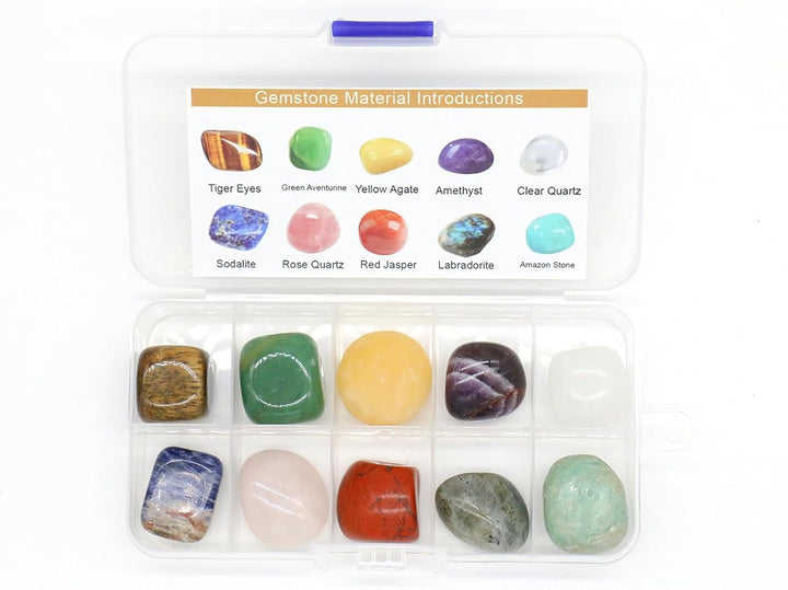 15Pcs Healing Crystals Set,Tumbled Stone and Gemstones Bulk, Natural Polished Stones Rocks and Quartz Crystal, Chakra Stone for Reiki,Meditation, Home Decorate Crystal Gifts for Beginner