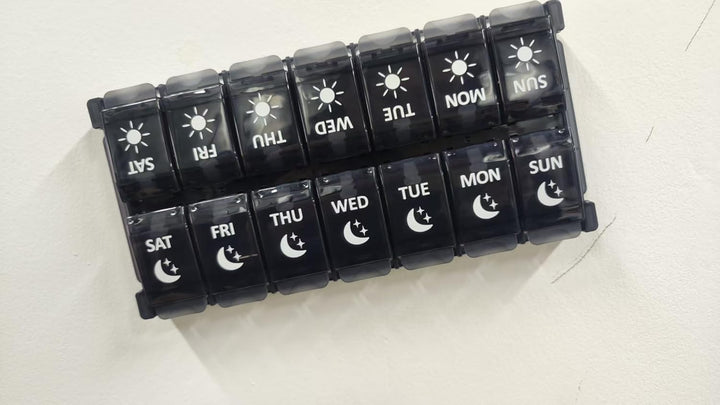 3 Pieces Pill Box Organiser Pill Dispenser Box, 7 Day Pill Box Organiser One Time a Day, Weekly Pill Box Pill Organiser for Medication, Supplements, Vitamins, Cod Liver Oil