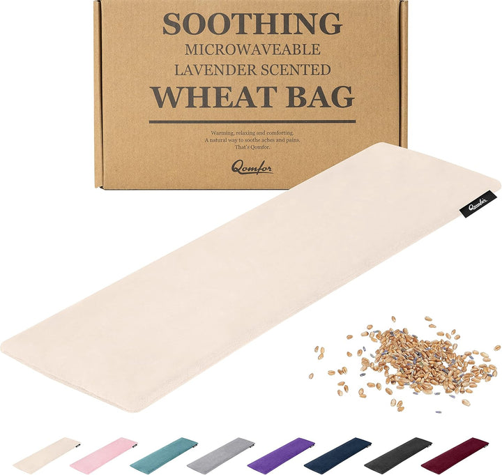 Wheat Bag Microwavable - Moldable Microwavable Heat Pad (48 X 15 Cm) - Fleece, Wheat Filled Microwave Heat Pack - Neck, Shoulder, Back Pain Relief - Reusable & Flexible Heat Pad (Purple)
