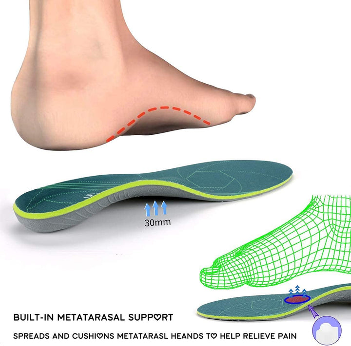 Plantar Fasciitis Arch Support Orthopedic Insoles Relieve Flat Feet Heel Pain Shock Absorption Comfortable Insoles