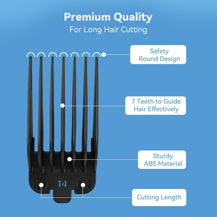 Clipper Guards Set for Wahl 16 14 12 10, for Clippers and Babyliss FX870, Clipper Guides Replacement - 4 Piece Set for Multiple Sizes Universal 1.25", 1.5",1.75",2", Black