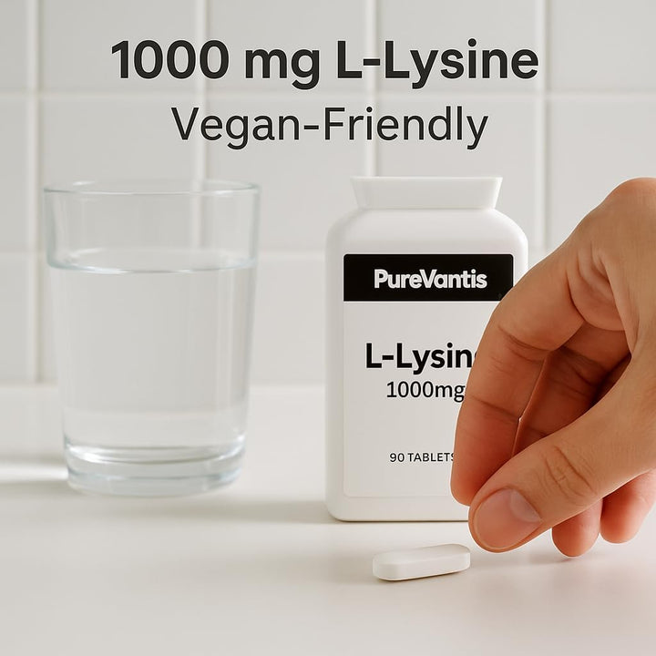 L-Lysine 1000Mg – 90 Tablets | Essential Amino Acid for Immune & Collagen Support, UK Made