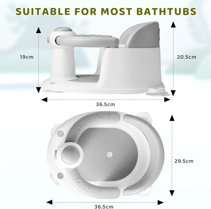 Baby Bath Seat, Infant/Toddler Sit up Bathtub Seat for 6-12-24 Months, Baby Bath Essentials Chair, Great Shower Gifts for Newborn and New Mothers