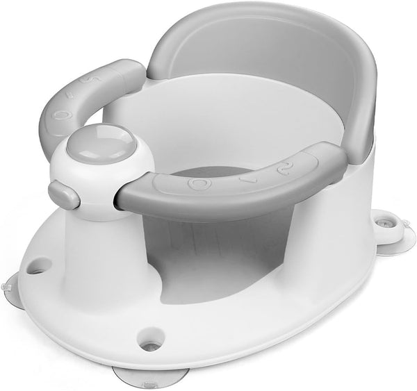 Baby Bath Seat for 6 Months & Up, Non-Slip Toddler & Newborn Sit up Bath Seat (Grey)
