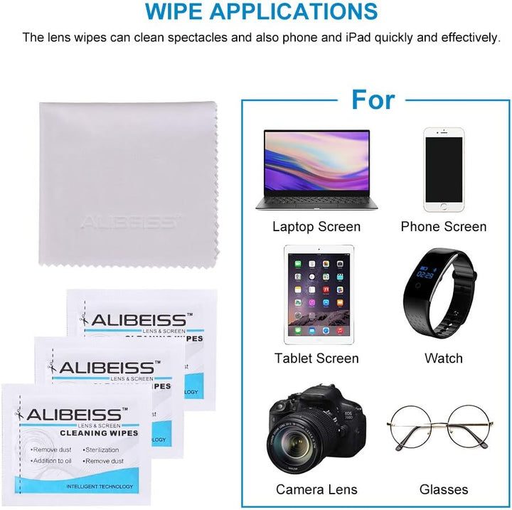 150 Pack Pre-Moistened Lens Wipes  Screen Wipes Glasses Cleaner for Camera, Tablets, Smartphone, Screens and Other Delicate Surfaces