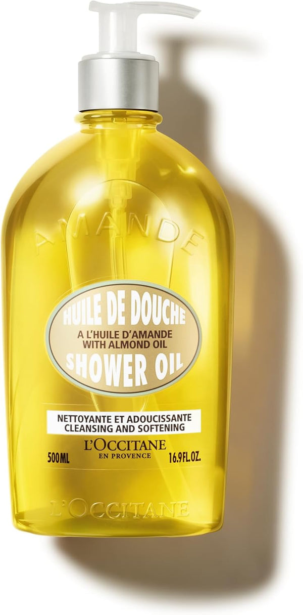 L'OCCITANE Almond Shower Oil 500Ml, Hydrating & Nourishing Body Wash, Vegan & 99% Biodegradable, Luxurious Moisturising Cleanser for Soft, Smooth Skin, for Dry & Sensitive Skin