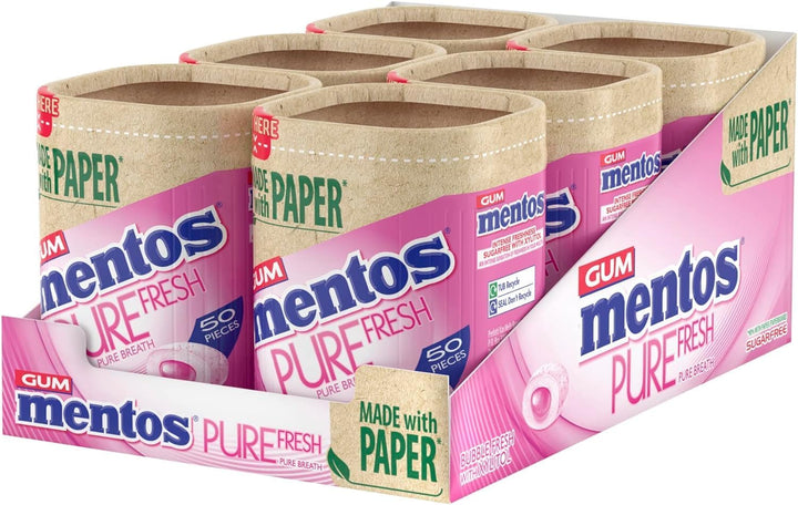 Pure Fresh Freshmint Flavour, Sugar Free Chewing Gum with Xylitol, Suitable for Vegetarians - 6 X 50 Pieces