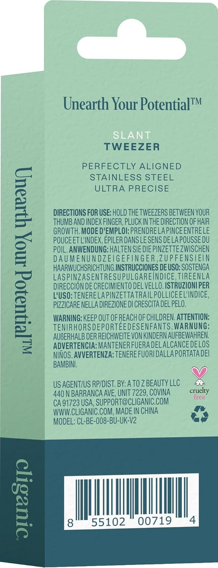 Professional Eyebrow Tweezers Slant Tip (Black) - Precision for Men & Women, Stainless Steel Best for Plucking Chin Facial Hair