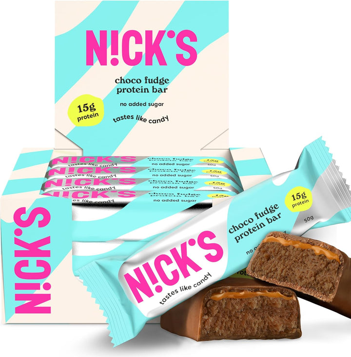 NICKS Protein Bar Mix Box, Keto Snack Bars 4G Net Carbs, 15G Protein, 5G Collagen No Added Sugar Gluten Free Low Carb Snacks (9X50G)