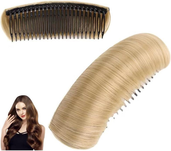 Gold Invisible Fluffy Hair Pad, Hair Bun Invisible False Hair Clip, Princess Styling Increased Hair Pad, Lightweight Comfortable Thickening Hairpin Hair Pad for Women Daily Hair Accessories