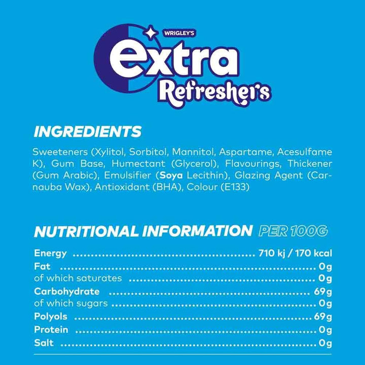 Refreshers Strawberry Lemon Sugarfree Chewing Gum, 30 Pieces, Suitable for Vegetarians with Long-Lasting Intense Flavour