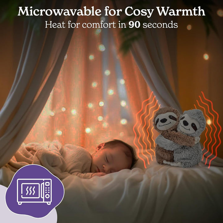 Warm Hugs Sloth Microwavable Plush with French Lavender Scent, Fully Heatable Cuddly Sloth Toy for Anxiety and Pain Relief