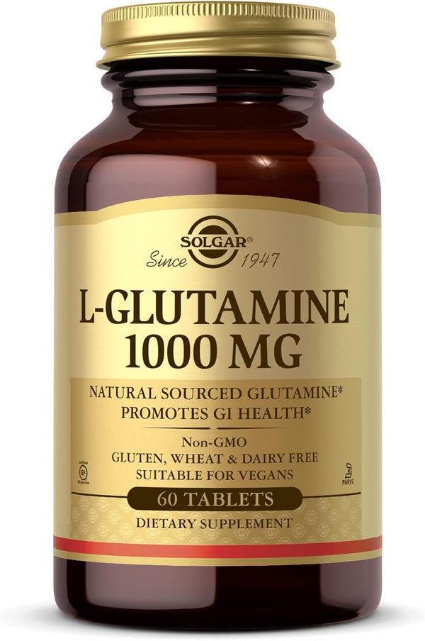 L-Glutamine 1000 Mg Tablets - Pack of 60 - Supports Muscle Function - for Active Lifestyles - Great Addition to Whey Powder - Vegan