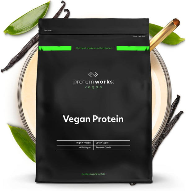 Protein Works - Vegan Protein Powder, Vanilla Crème, 33 Servings, 100% Plant Based & Natural, Premium Multi-Protein Blend, Low Fat Shake, Low Calorie Shake, 1Kg