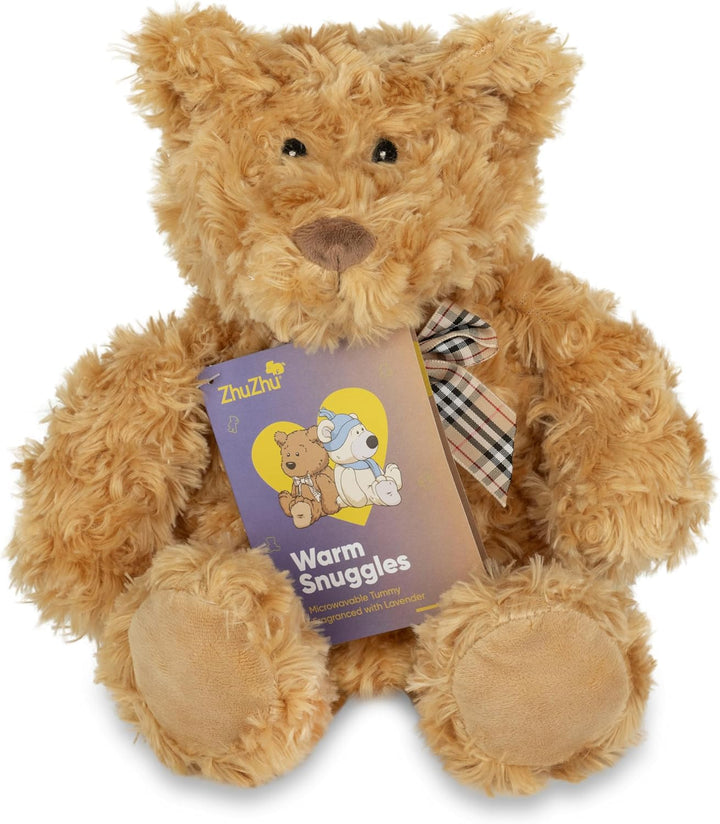Zhu Zhu Warm Snuggles Brown Bear Microwave Teddy Warmer Wheat Bags Microwavable Soft Toy Warmers Heatable
