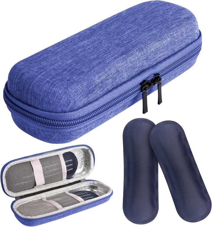 Insulin Cooler Travel Case with 2 Ice Packs - Portable Medicine Cooler for Diabetic Supplies, Insulin Pen Storage and Small Travel Pack