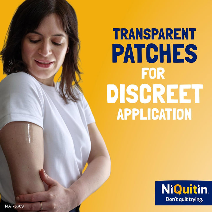 14 Mg Nicotine Patch - Step 2 - Stop Smoking Aid Therapy - 7 Clear Patches for 1 Weeks Treatment - 24H Craving Control - Invisible Nicotine Patches, White, 7 Count (Pack of 1)