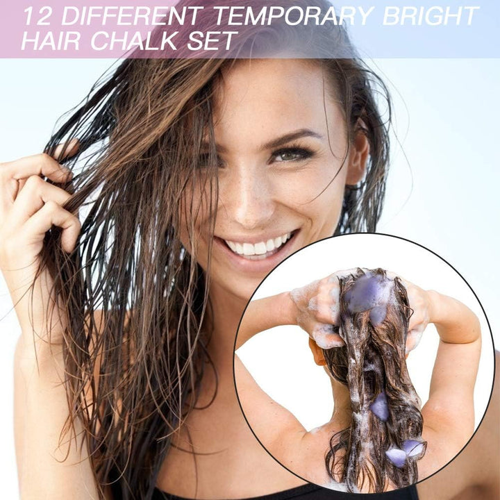 Hair Chalk Comb, 12 Colors Temporary Washable Hair Color Girls Gifts Brush Set for Kids, Boys & Girls Hair Dyeing, Party, Christmas and DIY