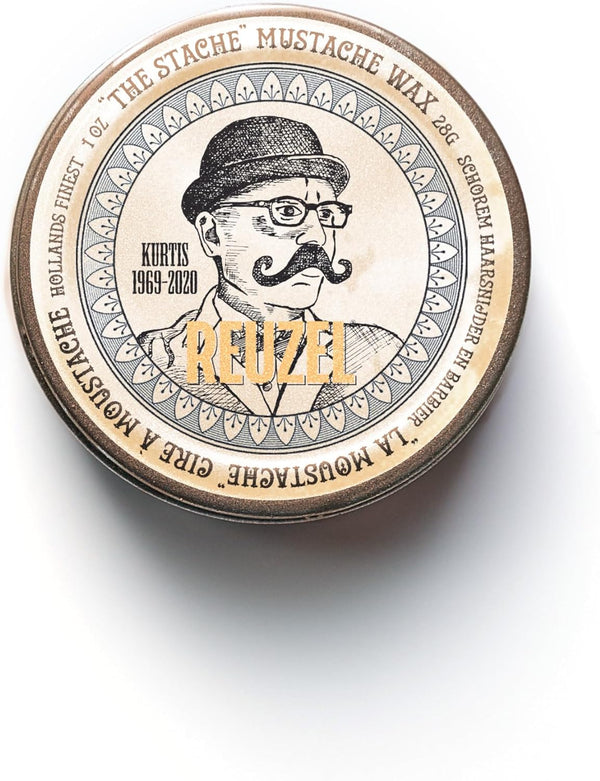 the Stache Mustache Wax - Strong Hold, Low Shine Beeswax - Tame and Train Unruly, Coarse Hair - Perfect for Creating Your Signature Style - Light Orange and Mint Scent - 1 Oz