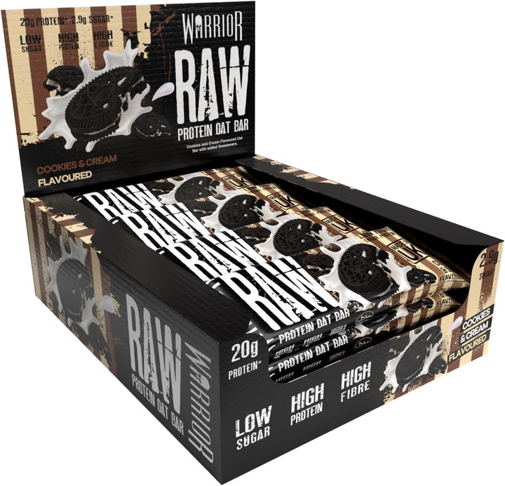 Raw Protein Bars – 12 X 75G High Protein Snack – High Fibre, Low Sugar – Ideal Meal Replacement or Healthy Nutrition Energy Snacks - Oat Bar Flapjacks – UK Made (Chocolate Brownie)