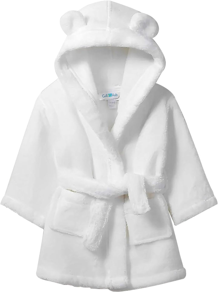 Baby Dressing Gown – Soft & Cozy Hooded Towel Dressing Gown for Babies & Toddlers – Polyester Baby Bathrobe – Newborn Essentials for Bath Time & Everyday Comfort