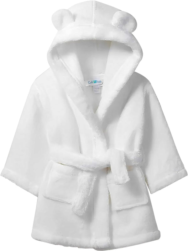 Baby Dressing Gown – Soft & Cozy Hooded Towel Dressing Gown for Babies & Toddlers – Polyester Baby Bathrobe – Newborn Essentials for Bath Time & Everyday Comfort