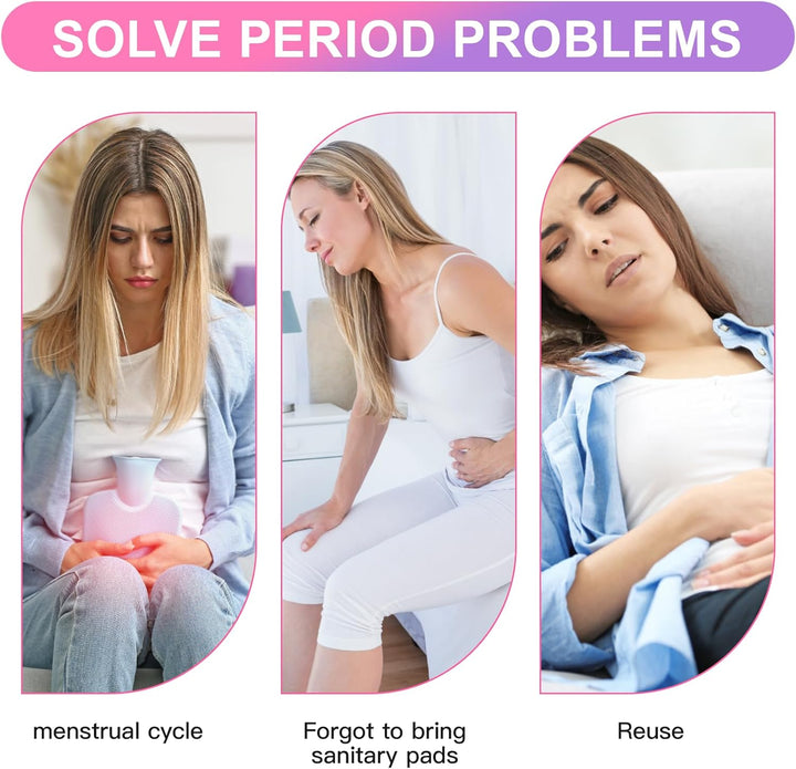 Menstrual Disc, Reusable Period Disc, Medical-Grade Silicone Flat-Fit Cup, Soft & Comfortable Menstrual Pad Alternatives for Women (S+L)