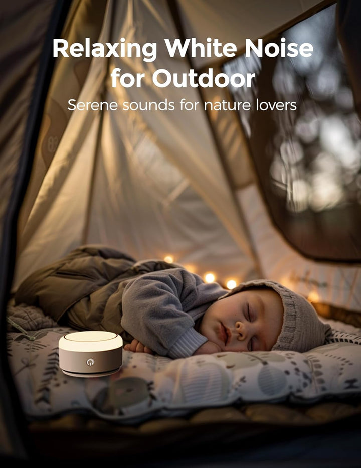 Sound Machine for Baby-20 Soothing Sounds & Touch Warm Light Portable White Noise for Kids & Adults for Sleeping Timer and Memory | Ideal Travel Companion & Nursery Must-Have & Outing